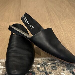 Givenchy Black Leather Slip-On Loafers